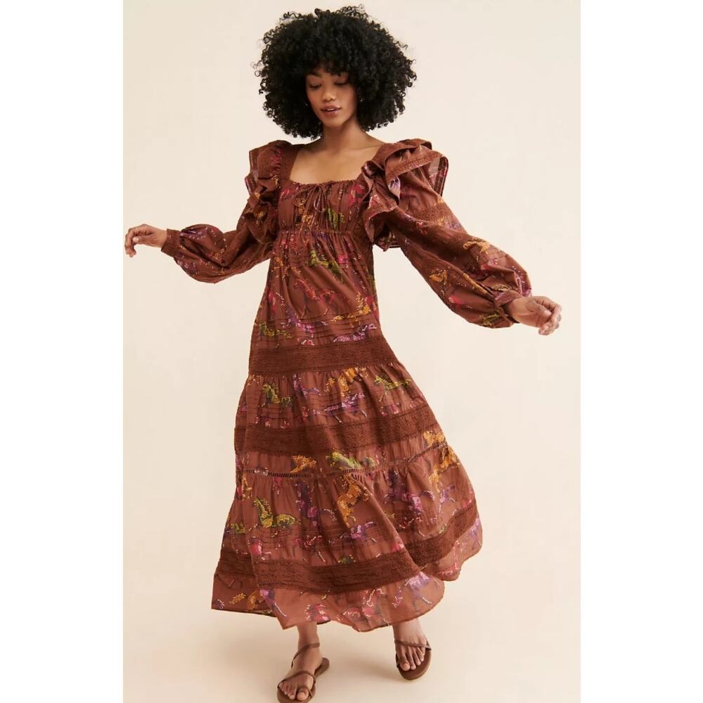 FARM Rio Dotted Horse Maxi Dress S - Picture 4 of 4